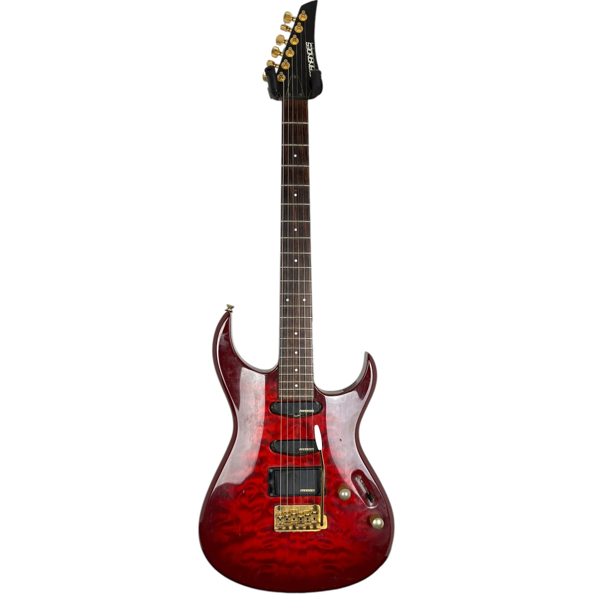 Fernandes Japan FGZ-420 Superstrat 1997-2003 - Vermelho Transparente com Topo Acolchoado