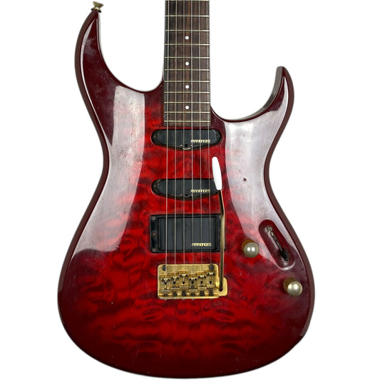 Fernandes Japan FGZ-420 Superstrat 1997-2003 - Vermelho Transparente com Topo Acolchoado