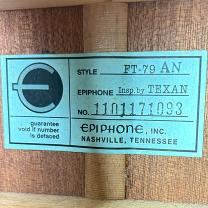 Epiphone Akustik FT-79 Inspired By Texan 2011 – Natural